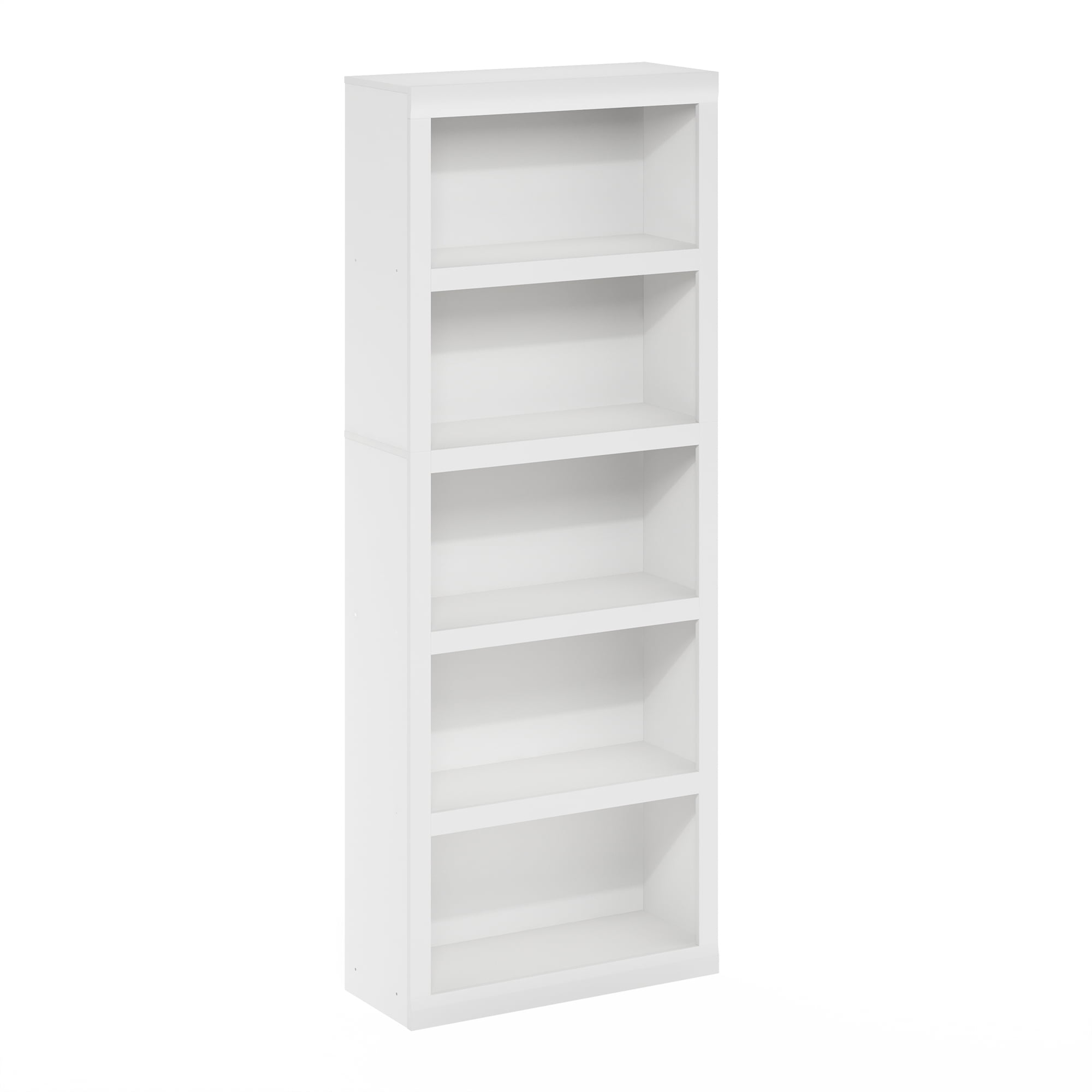 Furinno Rail 5-Tier Open Shelf Bookcase, White