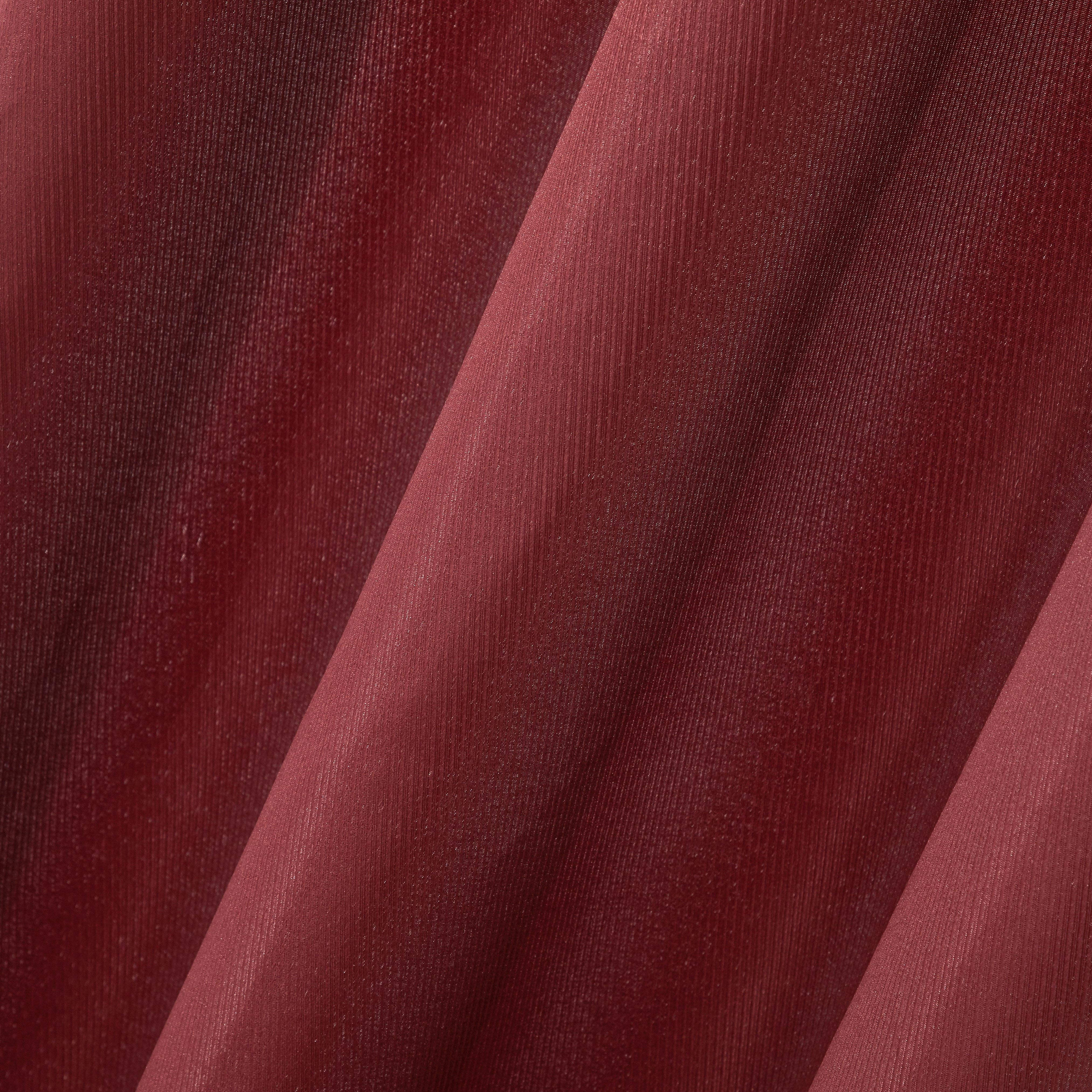 Better Homes & Gardens Maroon Embroidered Lattice Sheer & Twill Weave 4 Piece Curtain Set, 63"