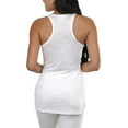 thumbnail image 2 of ToBeInStyle Women's Burnout Racerback Active Tank Top - White with Pockets - Large, 2 of 4