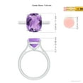 thumbnail image 4 of ANGARA Natural Cushion 3.5 ct Amethyst Solitaire Ring with Hidden Accents in 14K White Gold for Women (Size-11x9mm) | February Birthstone, Anniversary, Jewelry Gift for Women | Natural Amethyst Ring, 4 of 9
