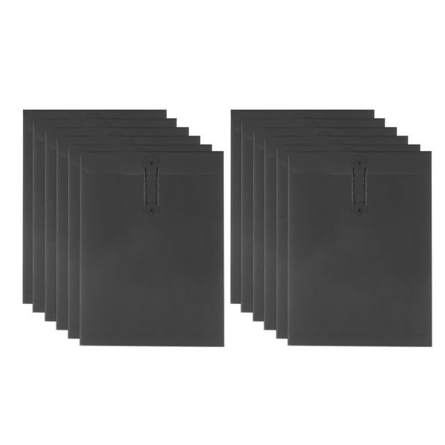 REGALWOVEN Kraft Paper Envelope with String Tie Closure Black 11.7x8.3 Inch