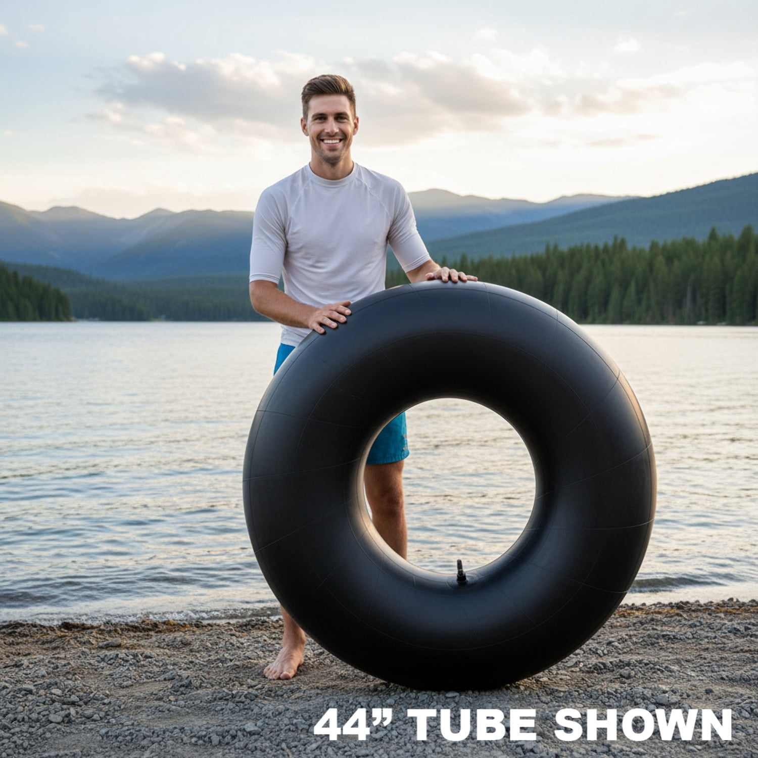 Bradley Bradley heavy duty rubber pool float for adults; Pool stabilizer pillow | Inner tubes for pool closing; Whitewater river tube; Heavy duty large inner tube for river tubing; 48 inch inflated