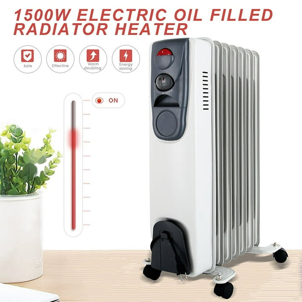 1500W Electric Oil Radiator Space Heater Room Thermostat Radiant
