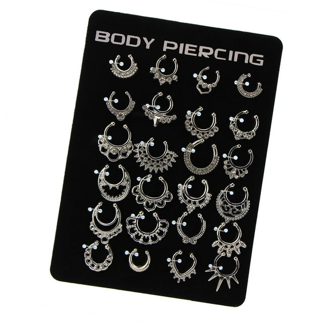 Anillos en Forma de La , Mezcla de Estilos, Joyería para Piercing de para Mujeres, Hombres, Adultos, Adolescentes, Niñas Y Niños , Plata Fernando Joyas perforantes