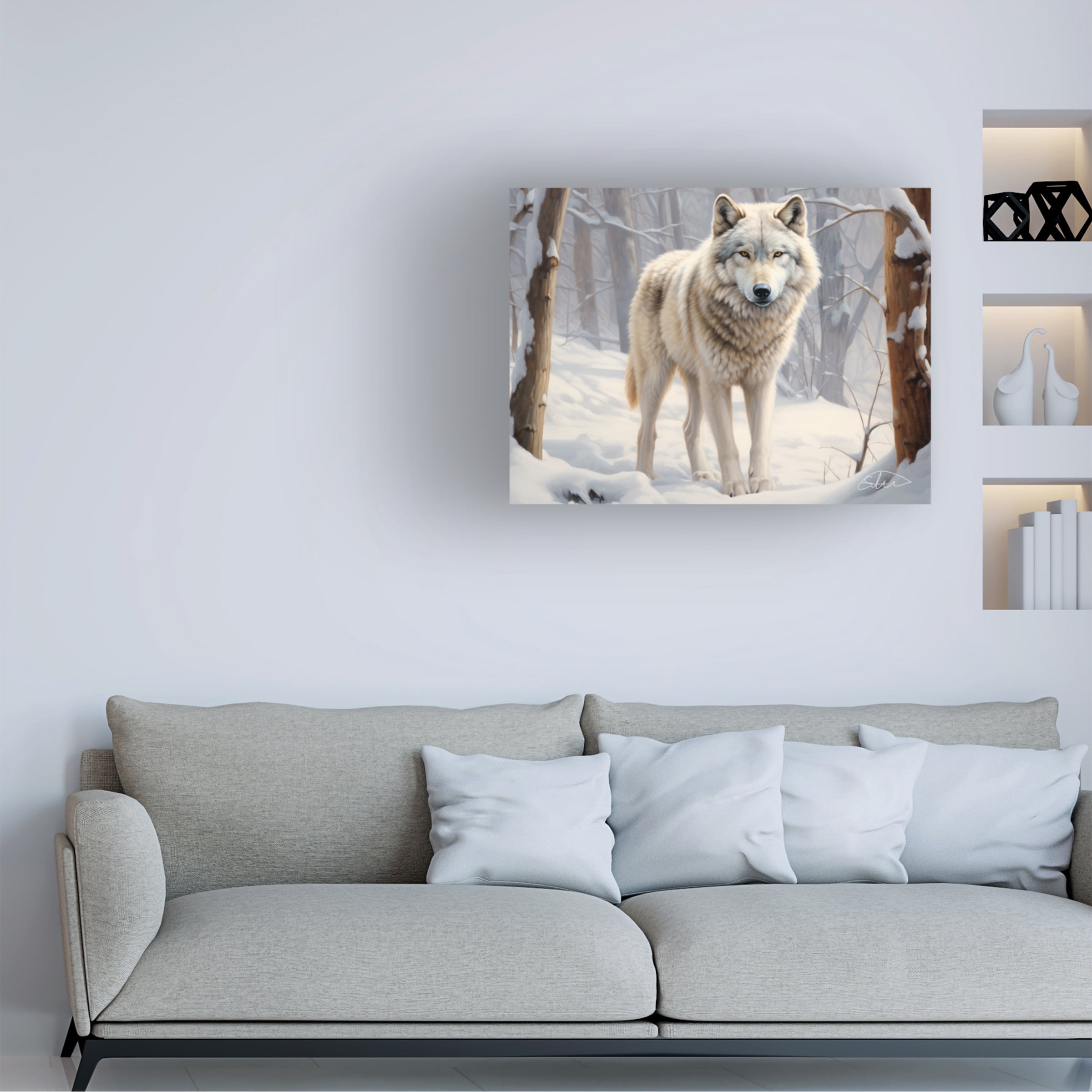 Canvas Wall Art - Stewart 'Hiding In Silence' Wall Art for Living Room, Bedroom, or Office DÃ©cor by Trademark Fine Art - 32 x 24 Inches