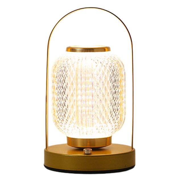 Lámpara Mesa Retro LED Lámpara Escritorio Regulable 3 Colores para Dormitorio/estudio (D Oro)