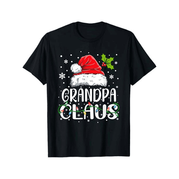 Grandpa Claus Xmas Santa Matching Family Christmas Pajamas Men Women T - Shirt, 100% Cotton, For Family Christmas, S - XXXL, Black