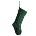 thumbnail image 3 of Naierhg 1Pc Christmas Knitted Stocking Large Handmade Reusable Xmas Tree Hanging Gift Bag Sock Pendant Holiday Party Decoration Festival Gift Dark Green, 3 of 8