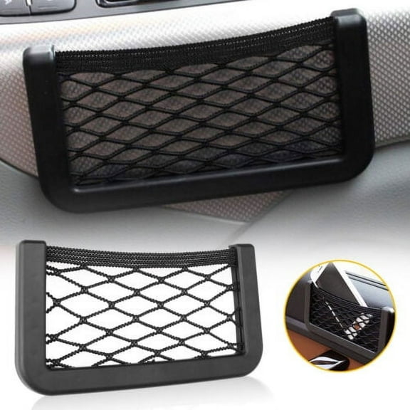 Universal Car Seat Side Back Net Mesh Storage Bag Phone Holder Pocket Organizer