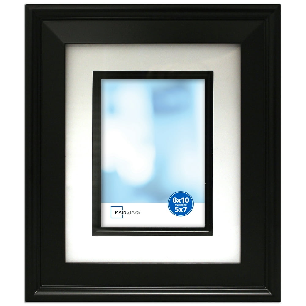 Mainstays MS 8” x 10” Matted to 5” x 7” Beveled Black Photo Frame