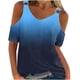 thumbnail image 1 of Camisas de Verano para las Mujeres Fuera Del Hombro Impreso Manga Corta Cuello Redondo, Camisas de Mujer Casual, 1 of 4