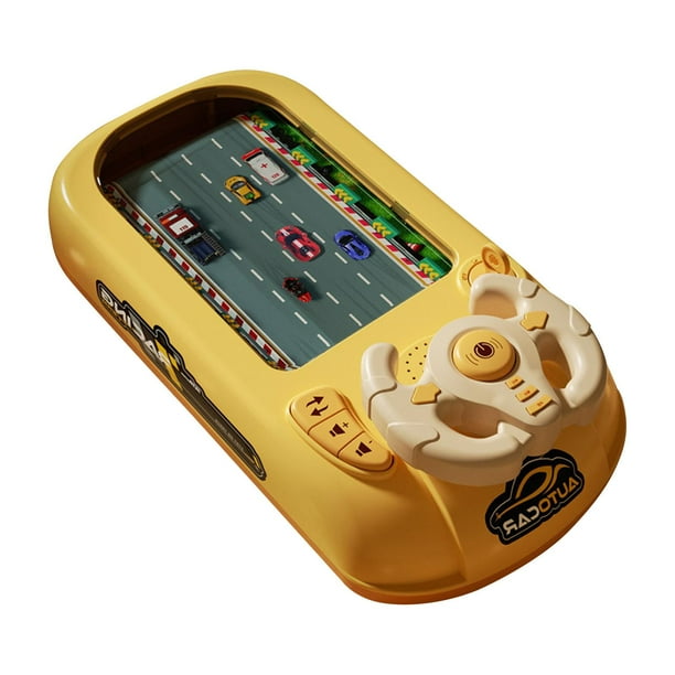 Juguete interactivo con volante para niños, juego de coche resistente con música. amarillo