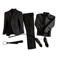 thumbnail image 3 of Conjunto de traje para figuras de acción masculinas a escala 1/6, ropa, modelo, camisa, pantalones, abrigo, ropa para muñecas. Camisa negra, 3 of 9