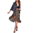 thumbnail image 2 of KOMOO Women Summer Ruffles Skirt Leopard Irregular Split High Waist A-line Skirt Plus Size Skirts, 2 of 4