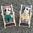 thumbnail image 3 of 2 Pcs Mini Beach Chair, Mini Wooden Chair Beach Chair Model Mini Foldable Beach Chair Mini Furniture Accessories A, 3 of 5