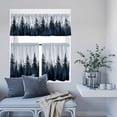 thumbnail image 6 of 3 Piece Kitchen Curtains and Valances Set Forest Cafe Curtains 36 Inch Length Dark Blue Fall Bird Vintage Farmhouse Tree Valance & Tier Curtain for Living Room Bedroom Small Window 54"x18"+27"x36"*2, 6 of 6