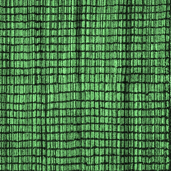 Ahgly Company Indoor Square Abstract Emerald Green Modern Area Rugs, 8' Square