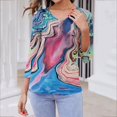 thumbnail image 2 of Womens' Fashion 3/4 Sleeve Plus Size Shirts Tops Spring And Summer Print Top Collar Button Sexy Shirt 3/4 Sleeve Long Sleeve V Neck Top/Shirt Gifts for Womens, 2 of 7