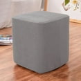 thumbnail image 5 of Elastic Jacquard Polyester Rest Ottoman Covers Furniture Footstool Slipcover - Gray, 5 of 8