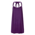 thumbnail image 4 of Sngxgn Nightgown for Women Loose Sleepwear V Neck Pajama Dress Soft Nightshirt Sleeveless Nightdress(Purple,One Size), 4 of 5