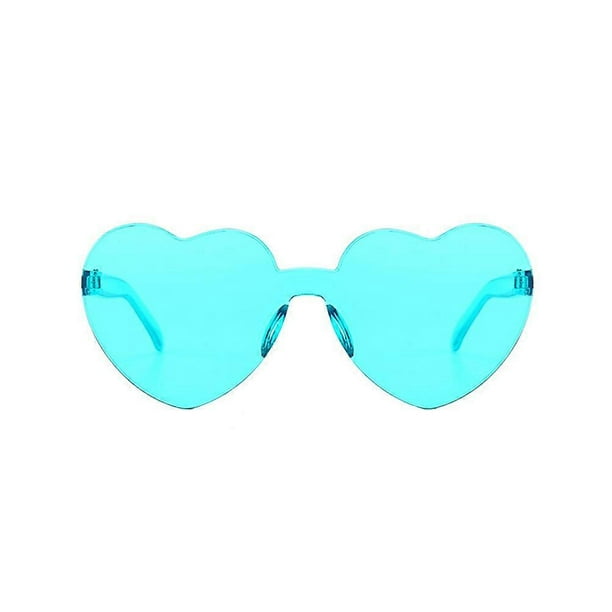 Cute Sunglasses For Women 3Set Heart Shaped Sunglasses Ideal For Outdoor Use Sky Blue Lightweight Eye Protection