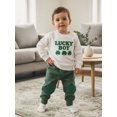 thumbnail image 5 of BemeyourBBs Toddler Baby Boy St Patricks Day Outfit Cute Irish Spring Clothes Lucky Boy Clover Letter Long Sleeve Sweatshirt and Joggers Pants 2 Piece Clothing Set, 5 of 9