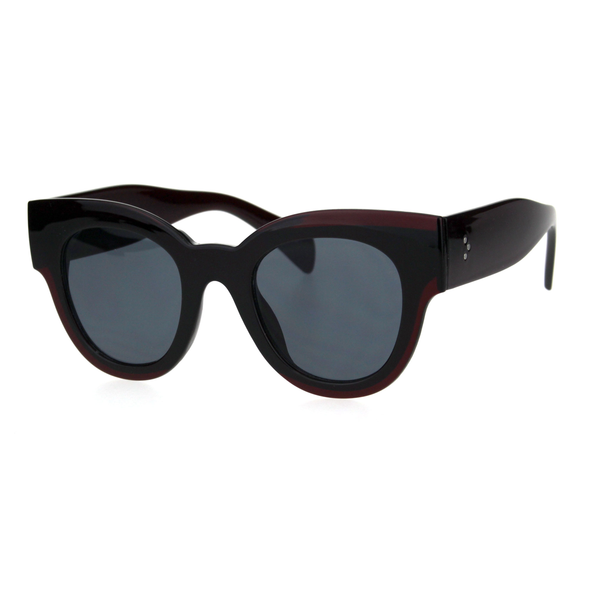 Womens Thick Horn Rim Plastic Retro Fashion Sunglasses