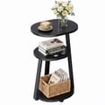 thumbnail image 3 of Biemlerfn 3-Tier Side Table, Small Round End Table with Metal Frame, Sofa Table Nightstand for Living Room, Bedroom, Black, 3 of 9