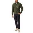 thumbnail image 3 of Bass Outdoor Sweater Mens Small Deep Depth 1/4 Zip Mock Neck Pullover MAC86 (Green,Regular,S), 3 of 5