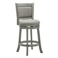 thumbnail image 2 of Weston Home Shapel Upholstered Back Swivel Stool, 24" Counter Height, Antique Grey Finish, Grey Linen, 2 of 7