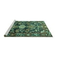 thumbnail image 2 of Ahgly Company Machine Washable Indoor Rectangle Animal Turquoise Blue Traditional Area Rugs, 2' x 5', 2 of 4