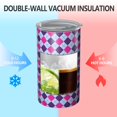 thumbnail image 2 of 20oz Coffee Tumblers Pink Purple Checkered Pattern Stainless Steel Vacuum Insulated Travel Tumbler Coffee Cups Mug with Lid and Straw with Cleaning Brush for Cold & Hot Drinks, 2 of 5