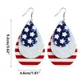 thumbnail image 3 of Earrings, Flag Faux Leather Dangle Patriotic Jewelry, Teardrop Leaf Star Hook Earrings, Independence Day Style, Jewelry For Girls, High-Quality Faux Leather, Durable Metal Hooks, Perfect For, 3 of 8