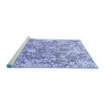 thumbnail image 2 of Ahgly Company Machine Washable Indoor Square Oriental Blue Industrial Area Rugs, 5' Square, 2 of 4