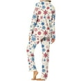 thumbnail image 4 of Tnhcen Festive Season Women's Christmas Snowflake Print Pajama Set Long Sleeve Button Front Pjs Soft Sleepwear Lounge Home Clothes S-3XL, 4 of 6