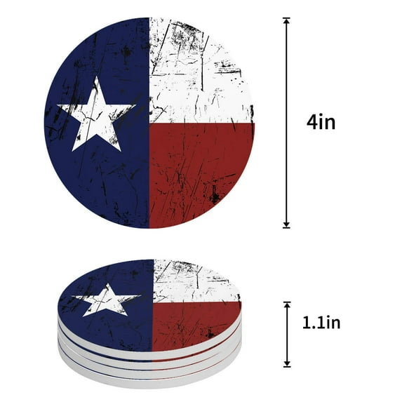 FMSHPON Happy St. Patrick's Day,Clover Set of 8 Round Coaster for Drinks, Absorbent Ceramic Stone Coasters Cup Mat with Cork Base for Home Kitchen Room Coffee Table Bar Decor