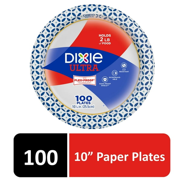 Dixie Ultra Paper Dinner Plates, 10 1/16", 100 Count