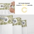 thumbnail image 5 of Green Floral No Hook Shower Curtain Waterproof, Bathroom Curtains with Snap in Liners and See Through Top Window, Vintage Rustic Botanical Spring Hotel Style Bathtub Curtains Shower 60"Wx72"L, 5 of 8