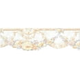 thumbnail image 3 of Dundee Deco Prepasted Wallpaper Border - Victorian Pearl, Green Roses in Garlands Scalloped, 15 ft x 5.75 in, 3 of 5
