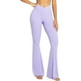 thumbnail image 5 of Womens Flare Leggings with Tummy Control Crossover Waist and Wide Leg, 5 of 14