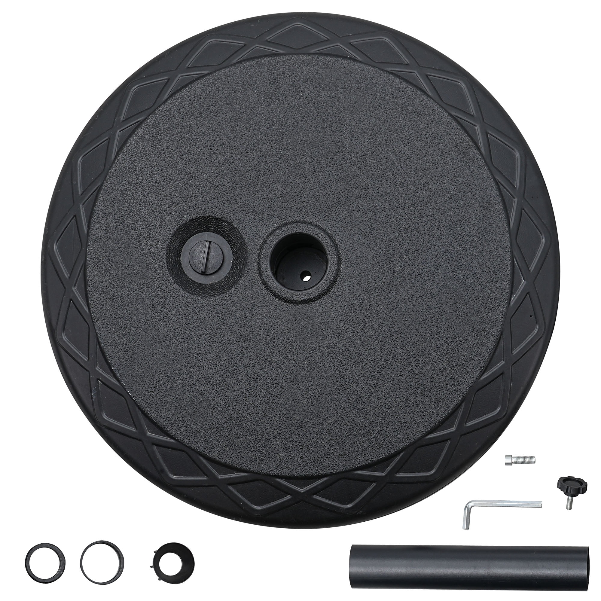 Autlaycil Outdoor Umbrella Base Stand, Water/Sand Filled Patio Umbrella Stand, Heavy Duty Umbrella Holder, Round Umbrella Base, Black