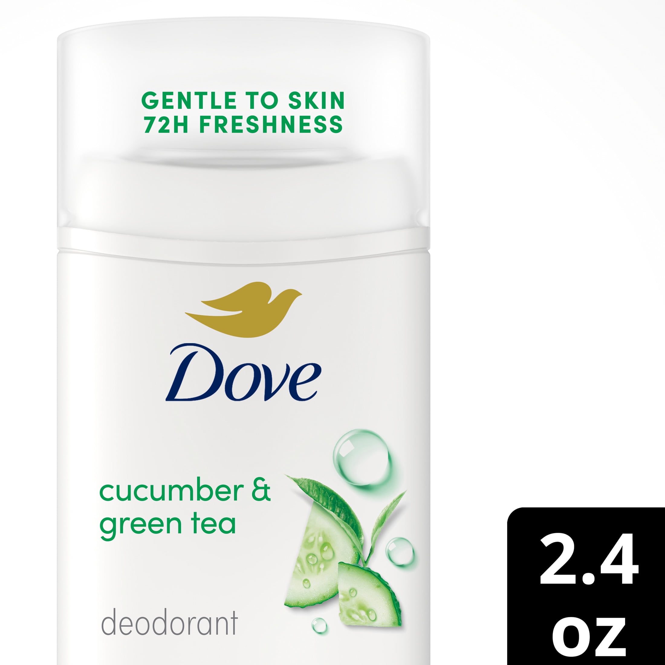 Dove Deodorant Stick for 72 Hour Odor Protection Cucumber & Green Tea Aluminum Free, 2.4 oz