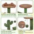 thumbnail image 4 of Yaheetech Cactus Cat Tree Tower with Sisal Scratching Posts, Condos, Ramp, Green/Brown, 4 of 7