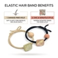 thumbnail image 3 of 2" Modern Square Charm Elastic Hair Band Ponytail Holders, 3 of 4