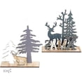 thumbnail image 2 of Piezas de decoración de alce de copo de nieve JanHm de madera para árbol de Navidad, 2 of 5