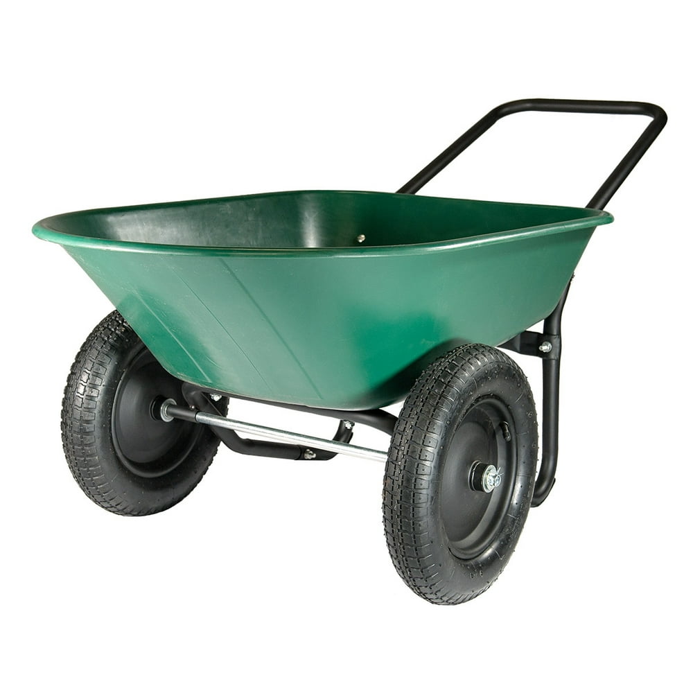 Garden Star Dual Wheel, Poly Tray Yard Rover Wheelbarrow