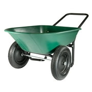 Marathon Yard Rover 2 Tire Wheelbarrow Utility Cart for Garden, Green