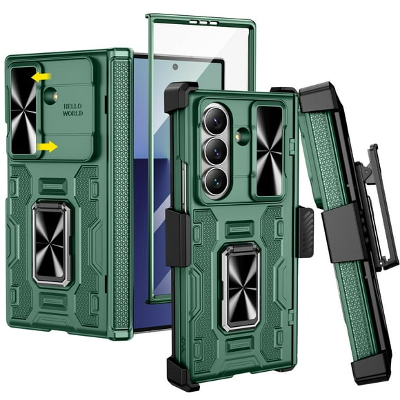 Funda VEGO para Samsung Galaxy Z Fold 7 con clip para cinturón, color verde