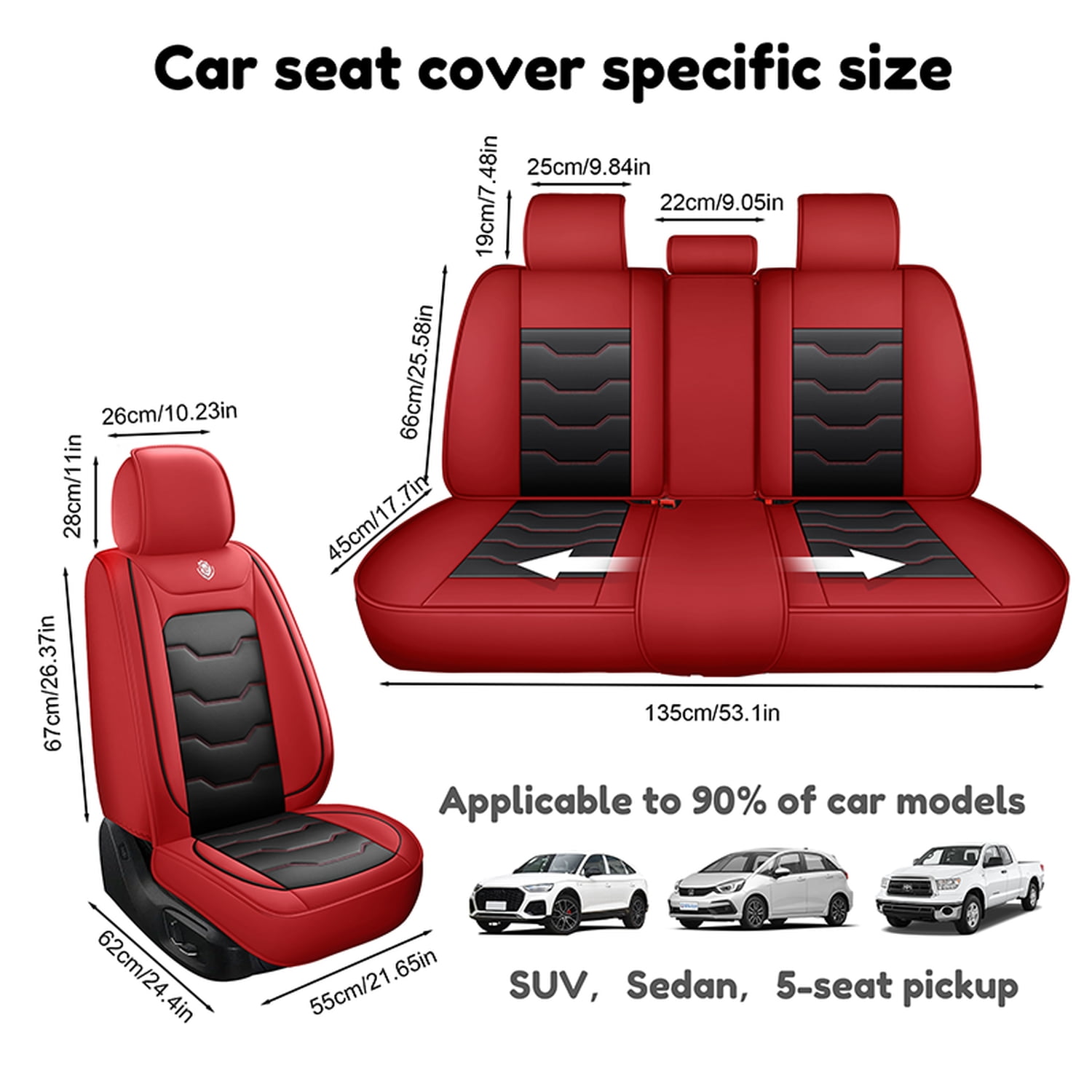 All-season five-seat car seat covers, suitable for most cars, waterproof and comfortable.