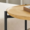 thumbnail image 2 of Xilo Round Wood and Metal Side Table in Oak, 2 of 9